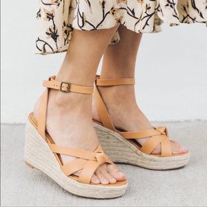 Soludos Charlotte Wedge in Nude Size US 9.5